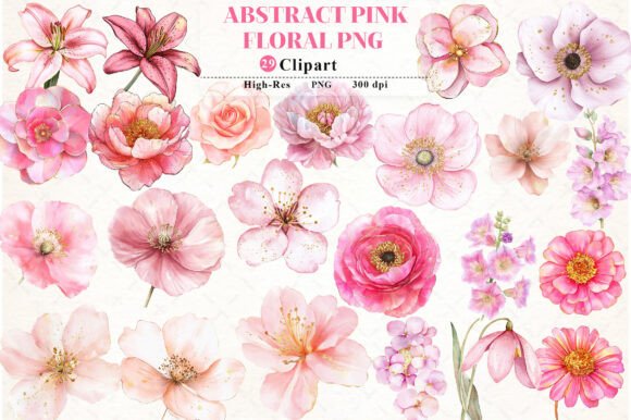 Abstract Pink Flower Clipart: Elevate Your Visual Design