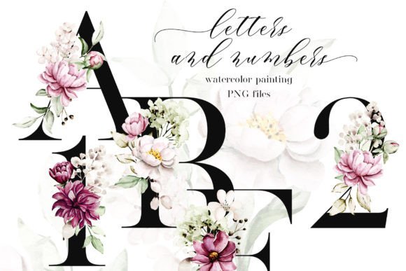 Alphabet with Watercolor Flowers Letters: Elevating Visual Design