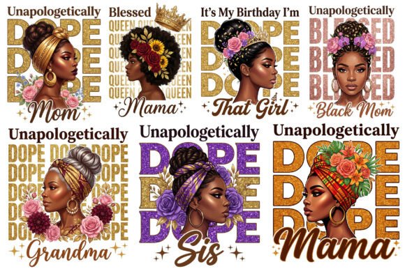 Black Woman Christian PNG Bundle for Modern Design