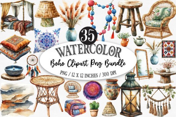 BOHO Clipart Png Bundle: Elevate Your Creative Projects