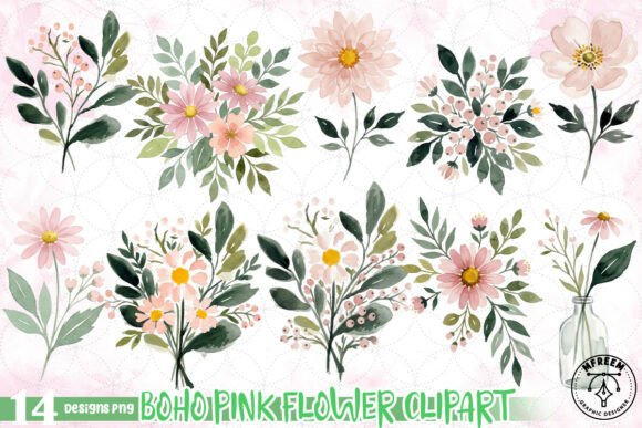Boho Pink Flower PNG: A Versatile Design Asset
