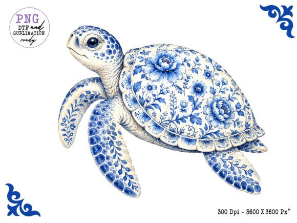 Chinoiserie Ocean Turtle Clipart PNG: A Designer's Guide