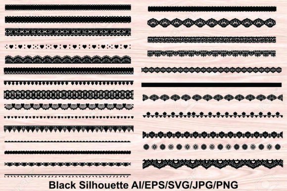 Classic Lace Borders Silhouettes: A Designer's Bundle