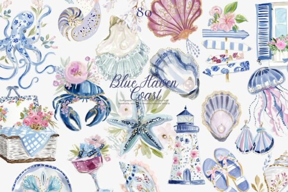 Dreamy Seaside Graphics for Elegant Design