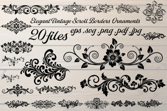 Elegant Vintage Scroll Borders for Timeless Design