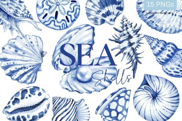 Elevate Coastal Designs with Elegant Blue Watercolor Toile