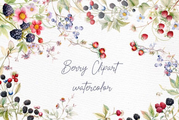 Elevate Designs with Wildflowers Watercolor Strawberry PNG