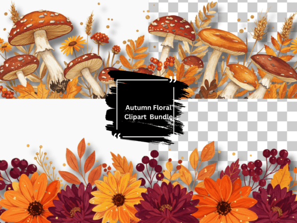 Elevate Your Designs with Autumn Floral Borders