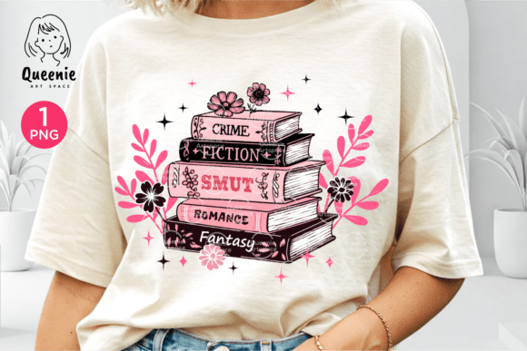 Floral Book Stack Retro Bookish Reading: A Designer's Asset