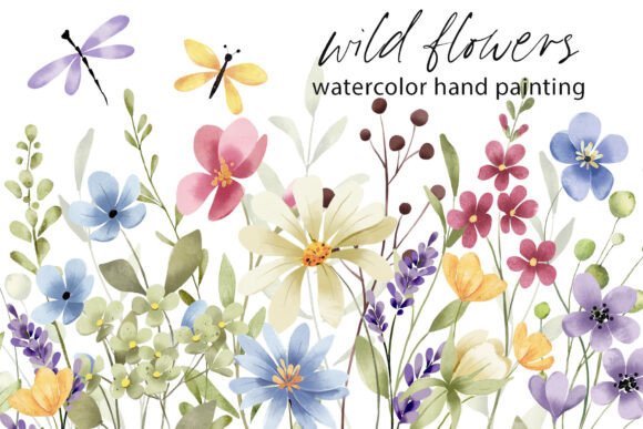 Floral Watercolor Set: Flowers & Leaves for Design