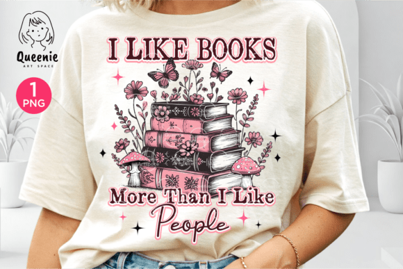 I Like Books More Than I Like People Png Design