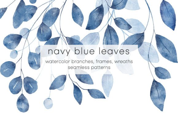 Navy Blue Leaves Watercolor Set: A Designer's Guide