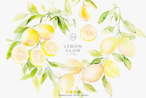 Refreshing Design with Citrus Watercolor Elements