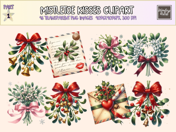 Seal the Season with Mistletoe Kisses Clipart