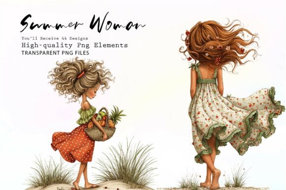 Summer Woman PNG Clipart: 44 Designs for Creative Projects