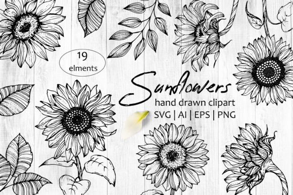 Sunflowers Line Art SVG: Elevate Your Visual Design