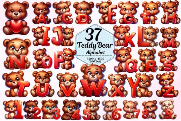 Teddy Bear Alphabet Sublimation Bundle