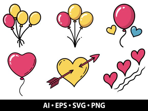 Valentine Balloons SVG Bundle: Elevate Your Romantic Designs