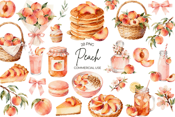 Watercolor Peach Clipart: Sweeten Your Summer Designs