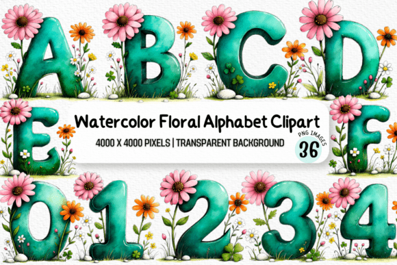Whimsical Flower Alphabet Clipart Bundle for Elegant Designs